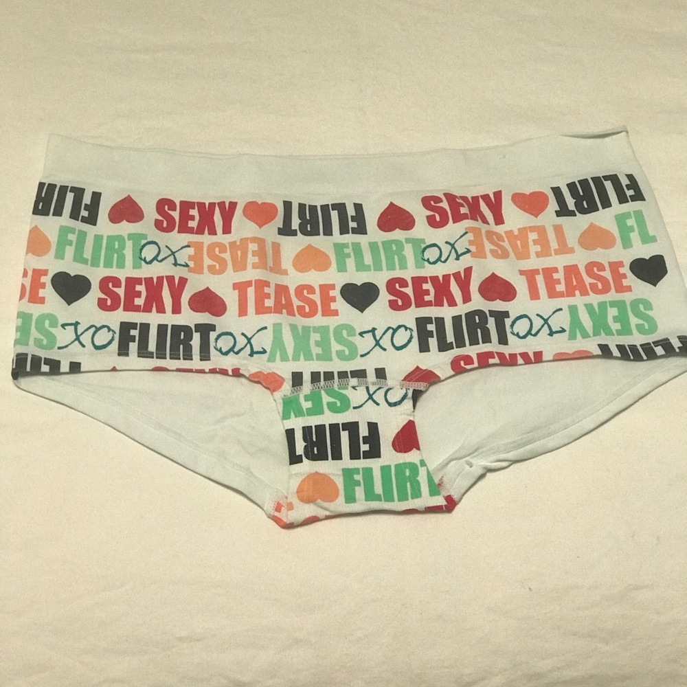 Cacique White Sexy Flirt Tease Print Panty